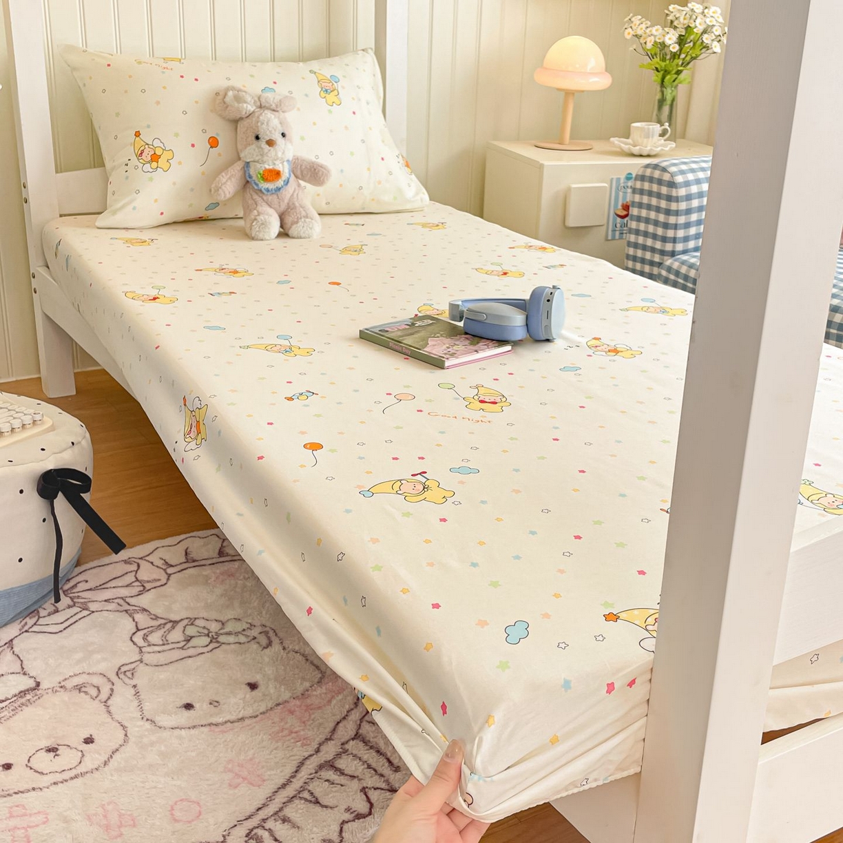 91家纺网 家纺一手货源 找家纺 寻米 2026新款春夏13070印花三件套单品系列-单被套 星星小熊