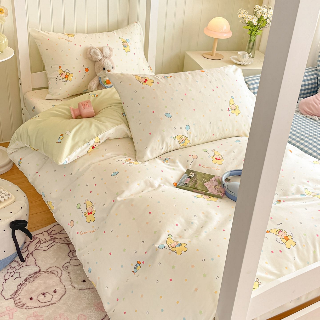 91家纺网 家纺一手货源 找家纺 寻米 2026新款春夏13070印花三件套单品系列-单被套 星星小熊