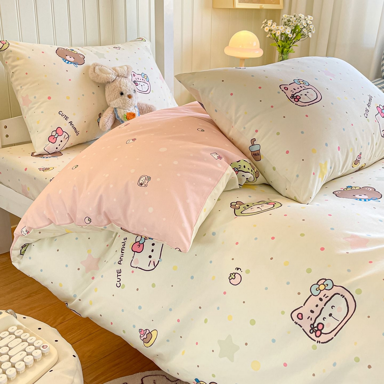 91家纺网 家纺一手货源 找家纺 寻米 2026新款春夏13070印花三件套单品系列-三件套 甜豆星球