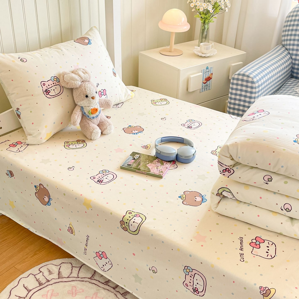 91家纺网 家纺一手货源 找家纺 寻米 2026新款春夏13070印花三件套单品系列-三件套 甜豆星球