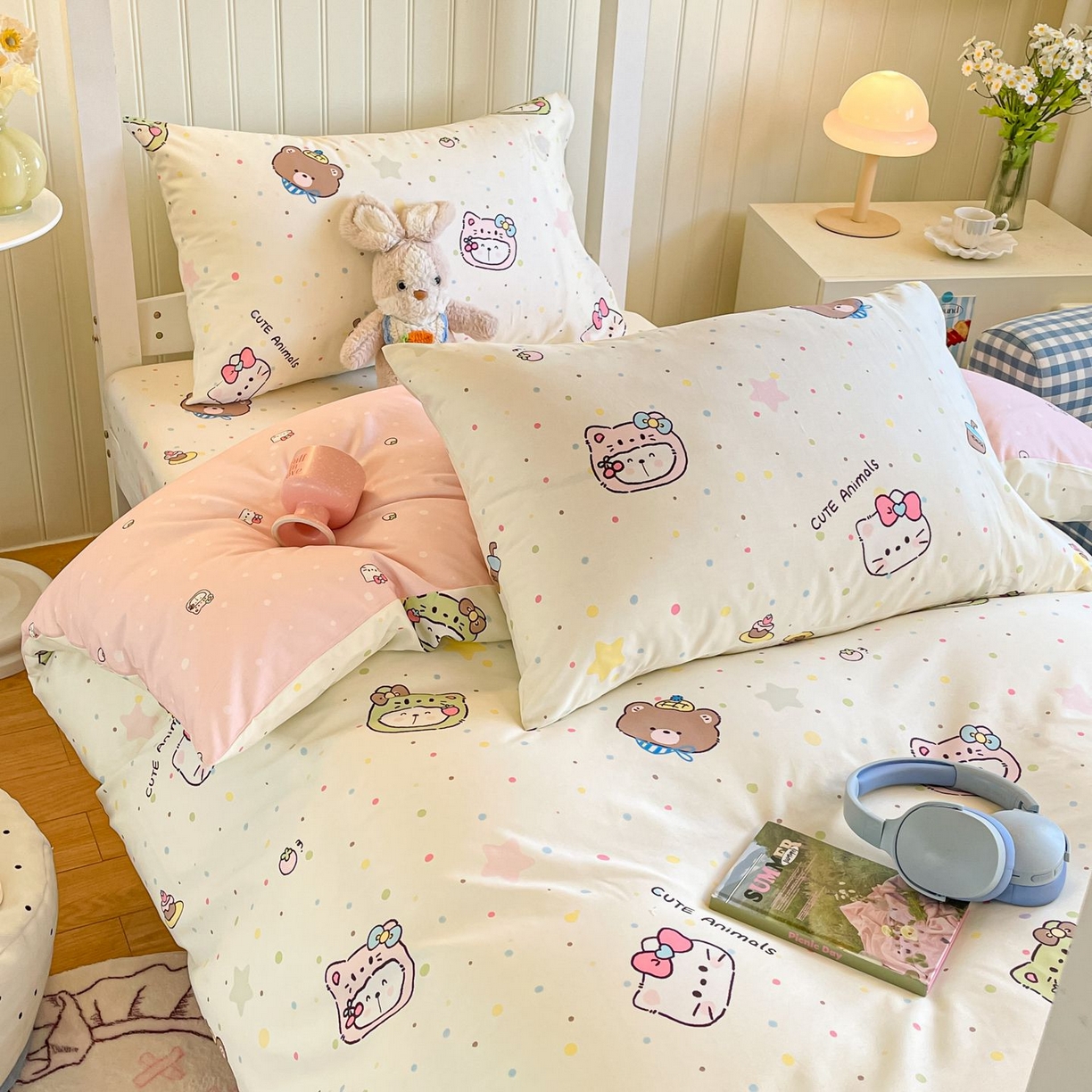 91家纺网 家纺一手货源 找家纺 寻米 2026新款春夏13070印花三件套单品系列-三件套 甜豆星球