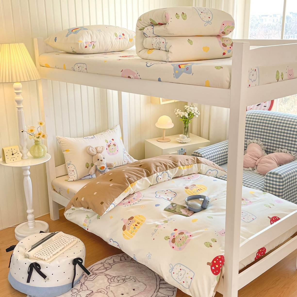 寻米 2026新款春夏13070印花三件套单品系列-三件套 香草泡芙