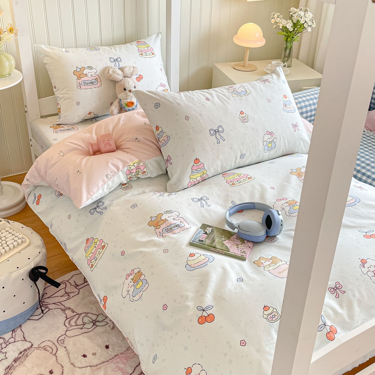 91家纺网 家纺一手货源 找家纺 寻米 2026新款春夏13070印花三件套单品系列-三件套 小熊饼干