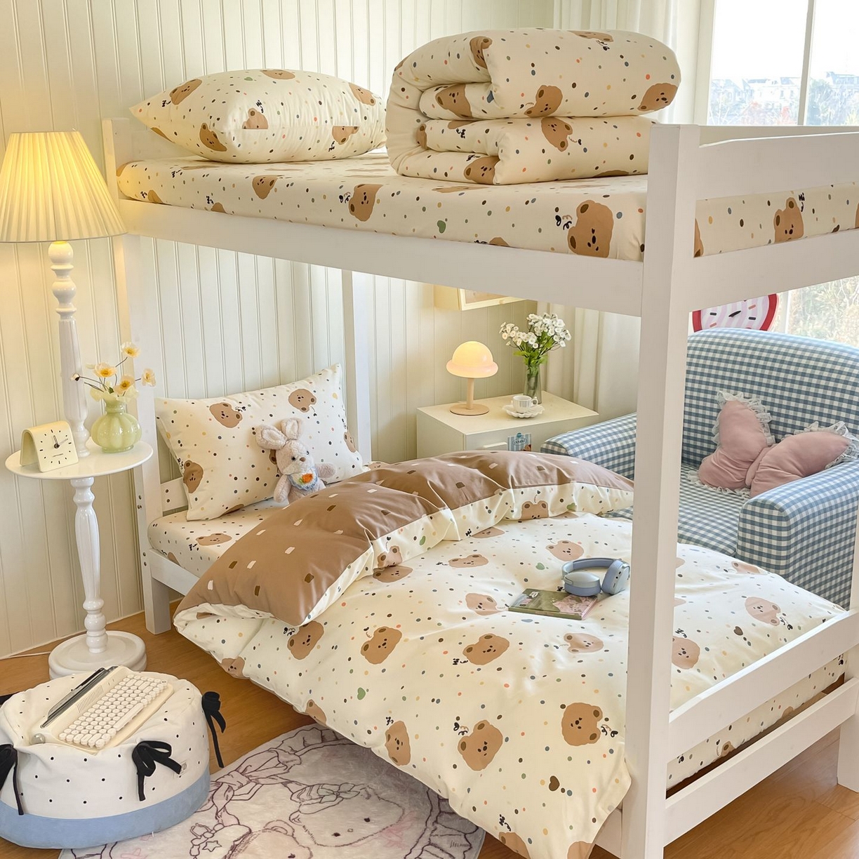 寻米 2026新款春夏13070印花三件套单品系列-三件套 小熊软糖