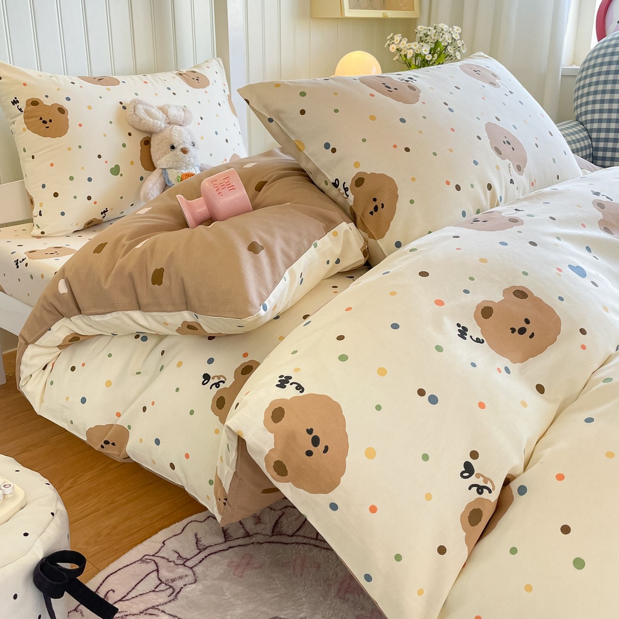 91家纺网 家纺一手货源 找家纺 寻米 2026新款春夏13070印花三件套单品系列-三件套 小熊软糖