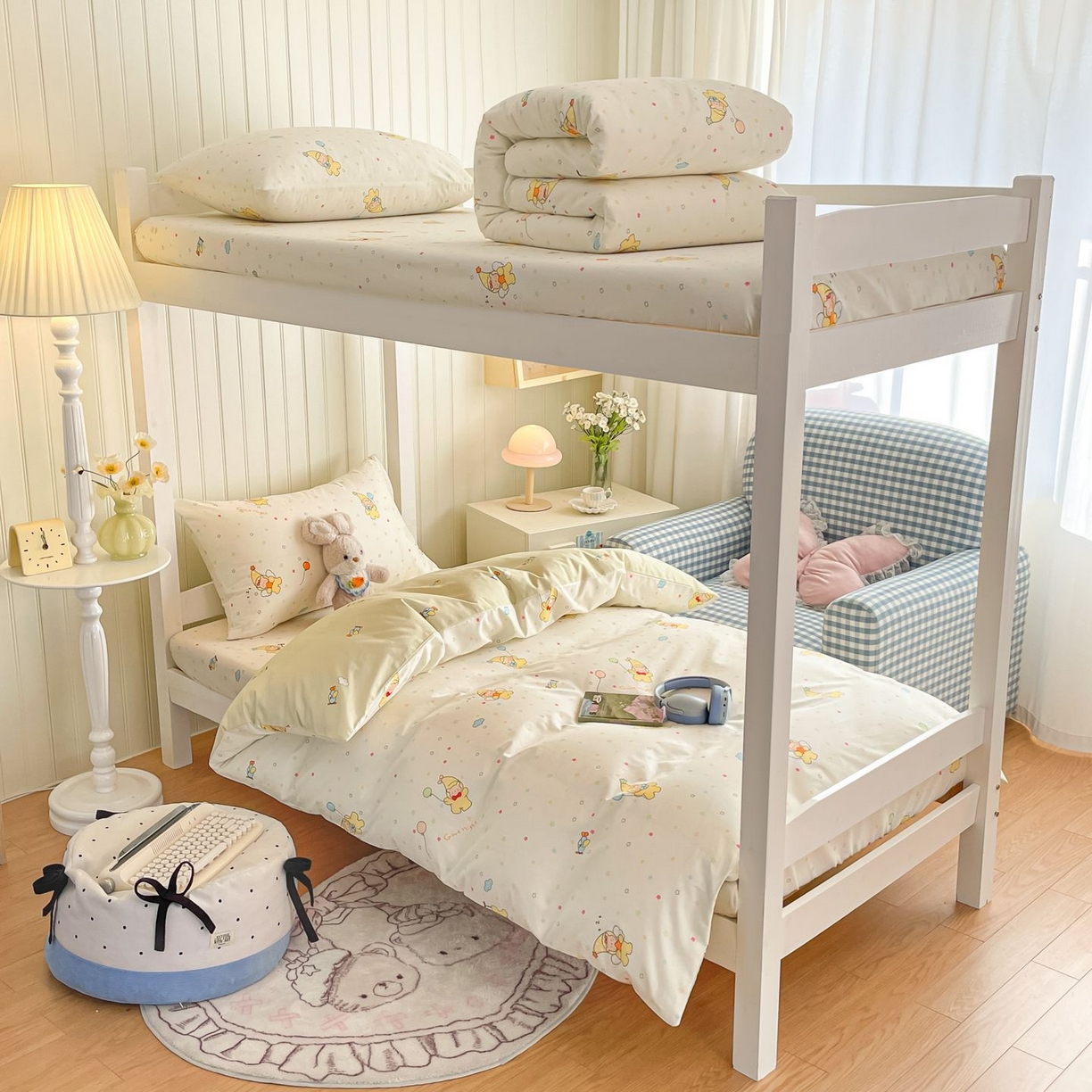 91家纺网 家纺一手货源 找家纺 寻米 2026新款春夏13070印花三件套单品系列-三件套 星星小熊