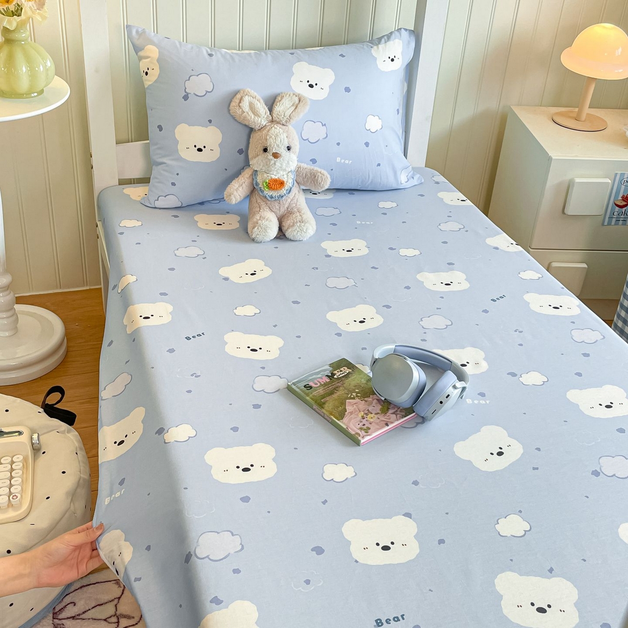 91家纺网 家纺一手货源 找家纺 寻米 2026新款春夏13070印花三件套单品系列-三件套 云朵小熊