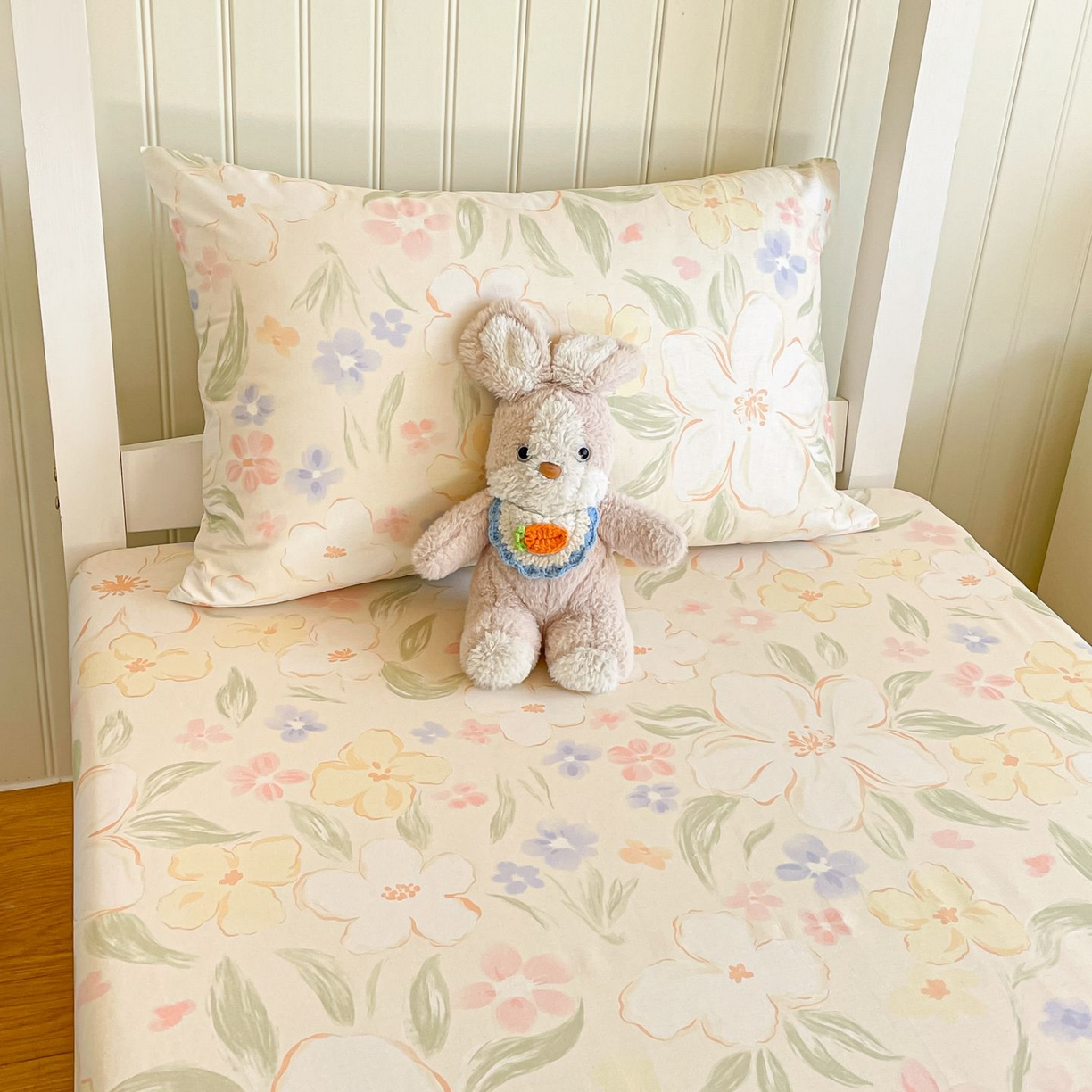 寻米 2026新款春夏13070印花三件套单品系列-单枕套 春风里-杏色