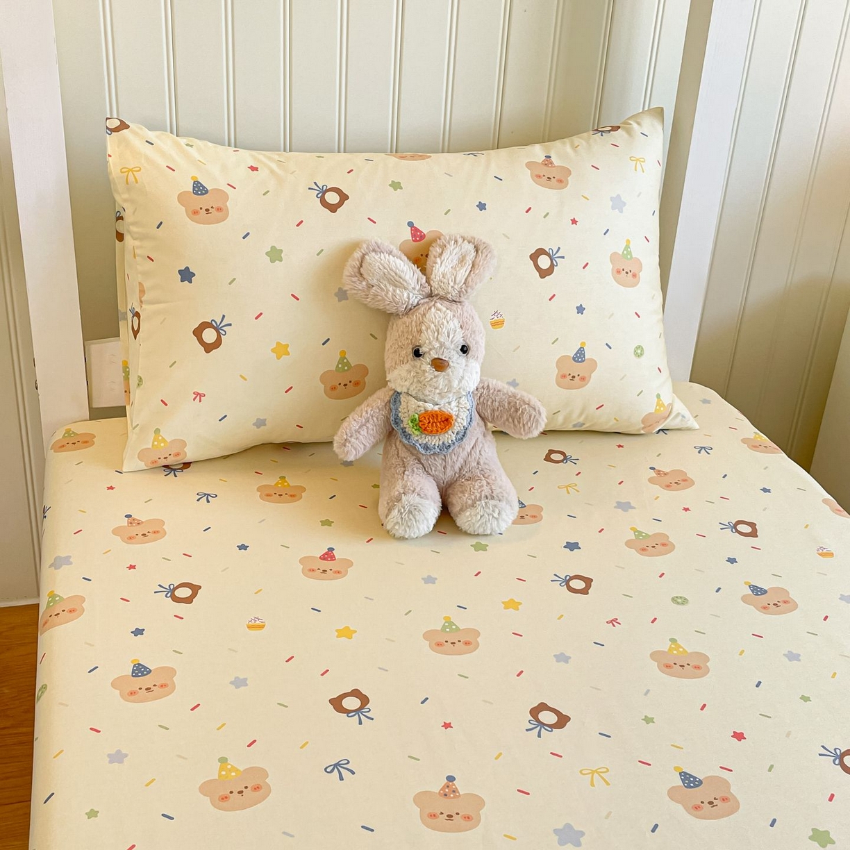 寻米 2026新款春夏13070印花三件套单品系列-单枕套 黄油小熊