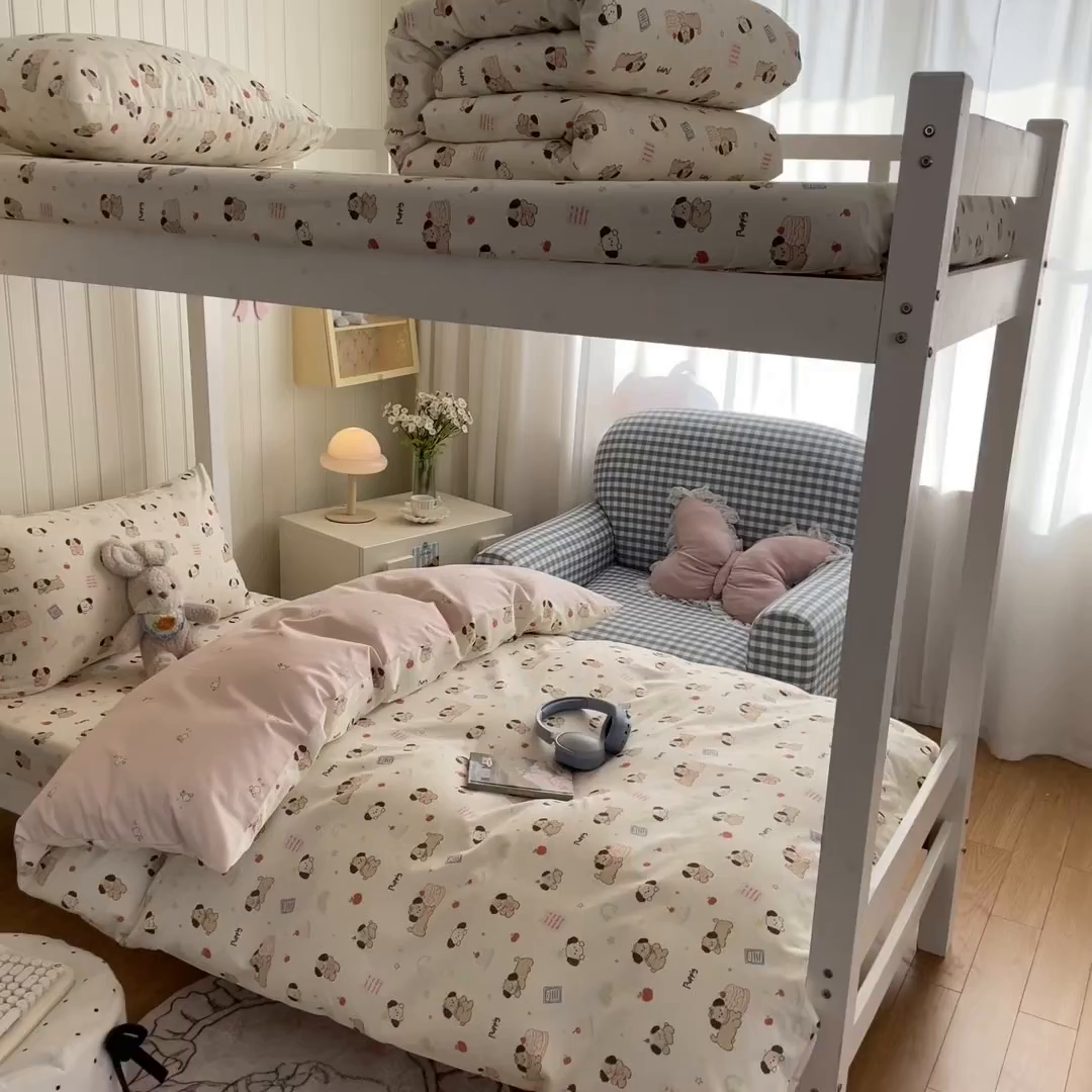 91家纺网 家纺一手货源 找家纺 寻米 2026新款春夏13070印花三件套单品系列-单枕套 奶酪小狗