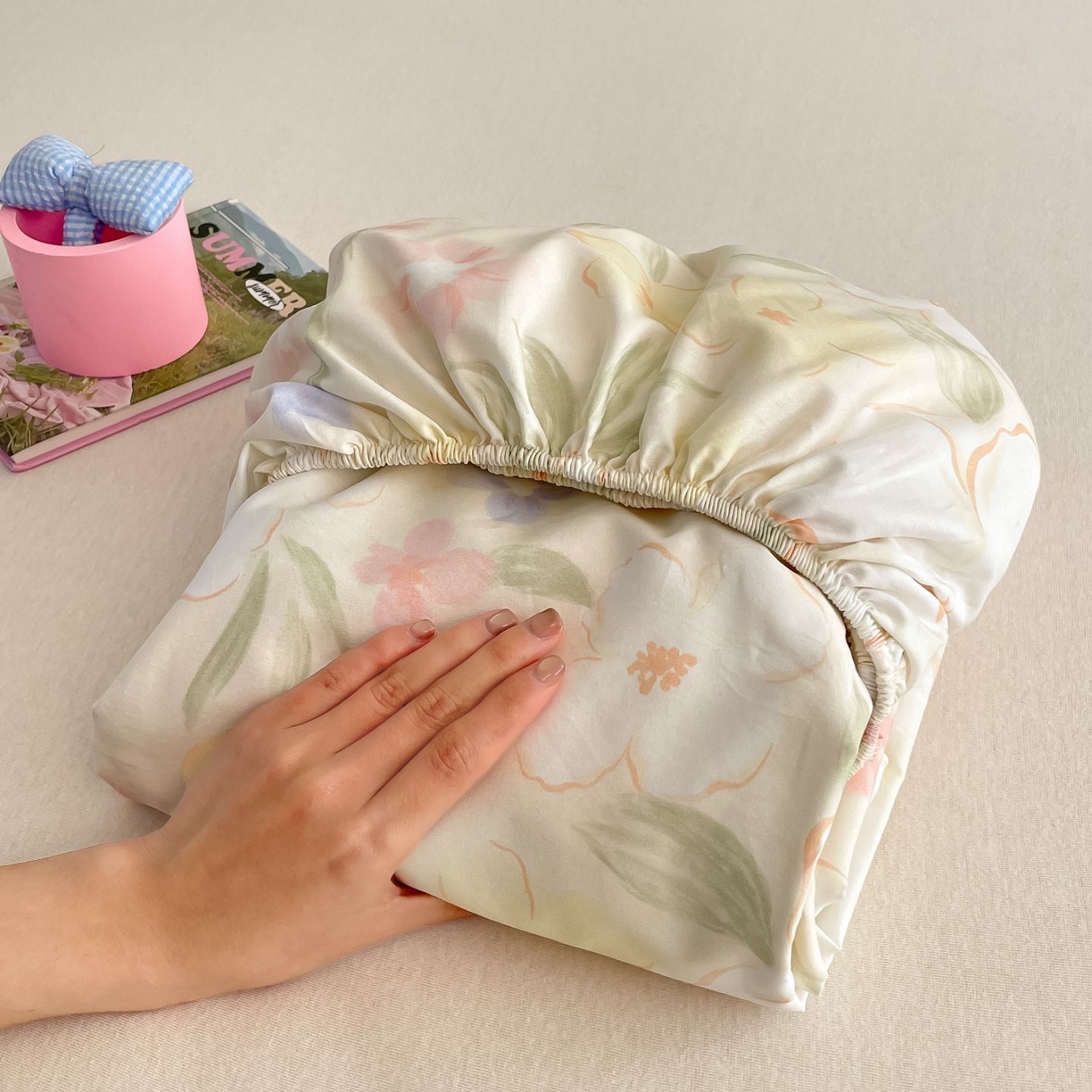 91家纺网 家纺一手货源 找家纺 （总）寻米 2026新款春夏全棉13070印花四件套单品系列-单床笠