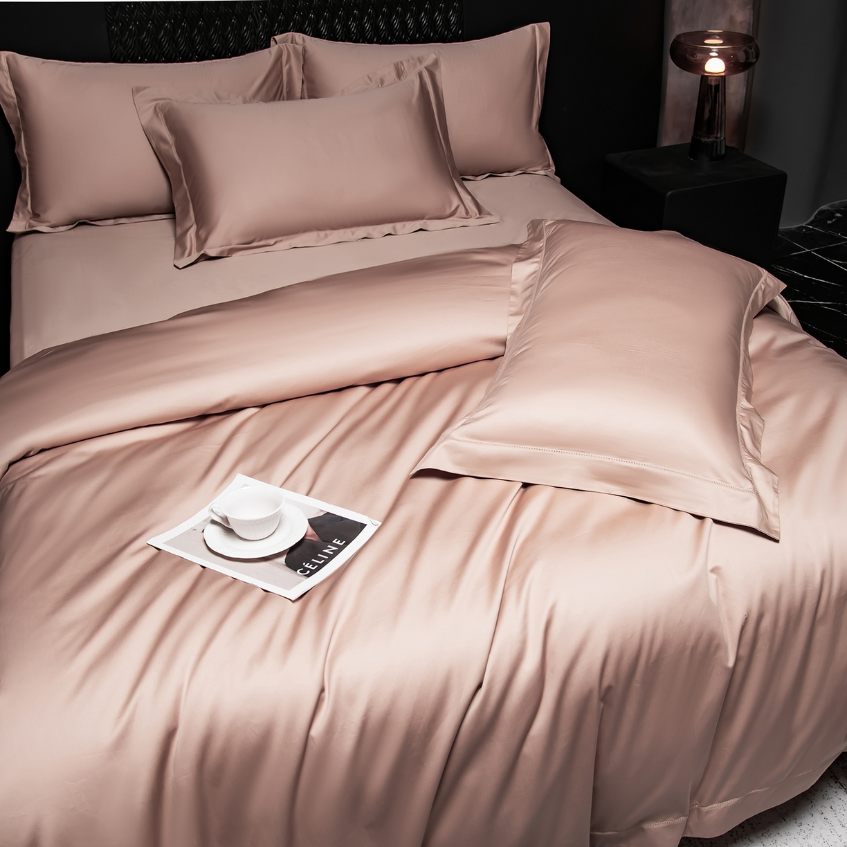 91家纺网 家纺一手货源 找家纺 （总）轩和家居 2026新款高支贡缎长绒棉镂空四件套