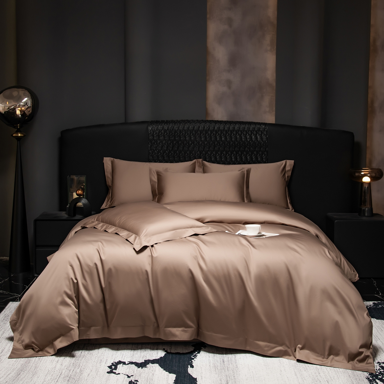 91家纺网 家纺一手货源 找家纺 （总）轩和家居 2026新款高支贡缎长绒棉镂空四件套