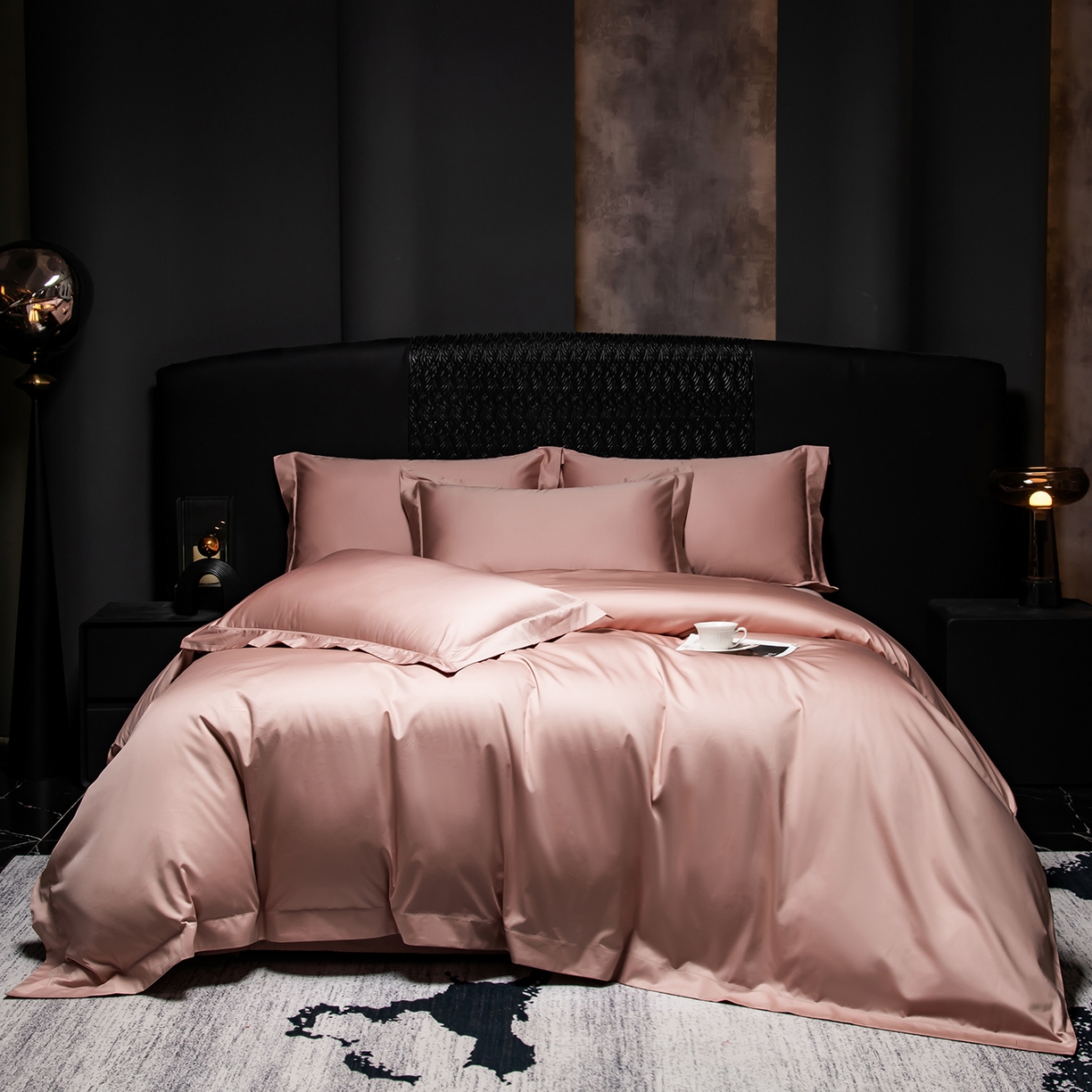 91家纺网 家纺一手货源 找家纺 （总）轩和家居 2026新款高支贡缎长绒棉镂空四件套