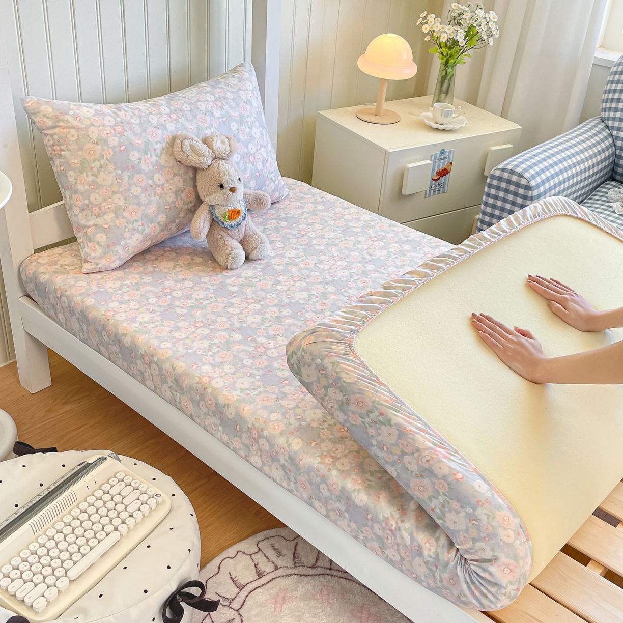 91家纺网 家纺一手货源 找家纺 寻米 2026新款春夏13070印花三件套单品系列-单床单 繁花-粉