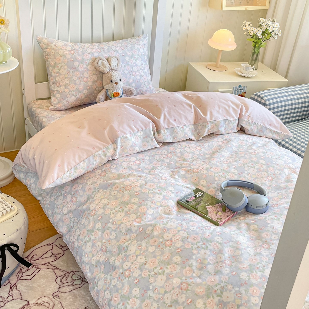 91家纺网 家纺一手货源 找家纺 寻米 2026新款春夏13070印花三件套单品系列-单床单 繁花-粉