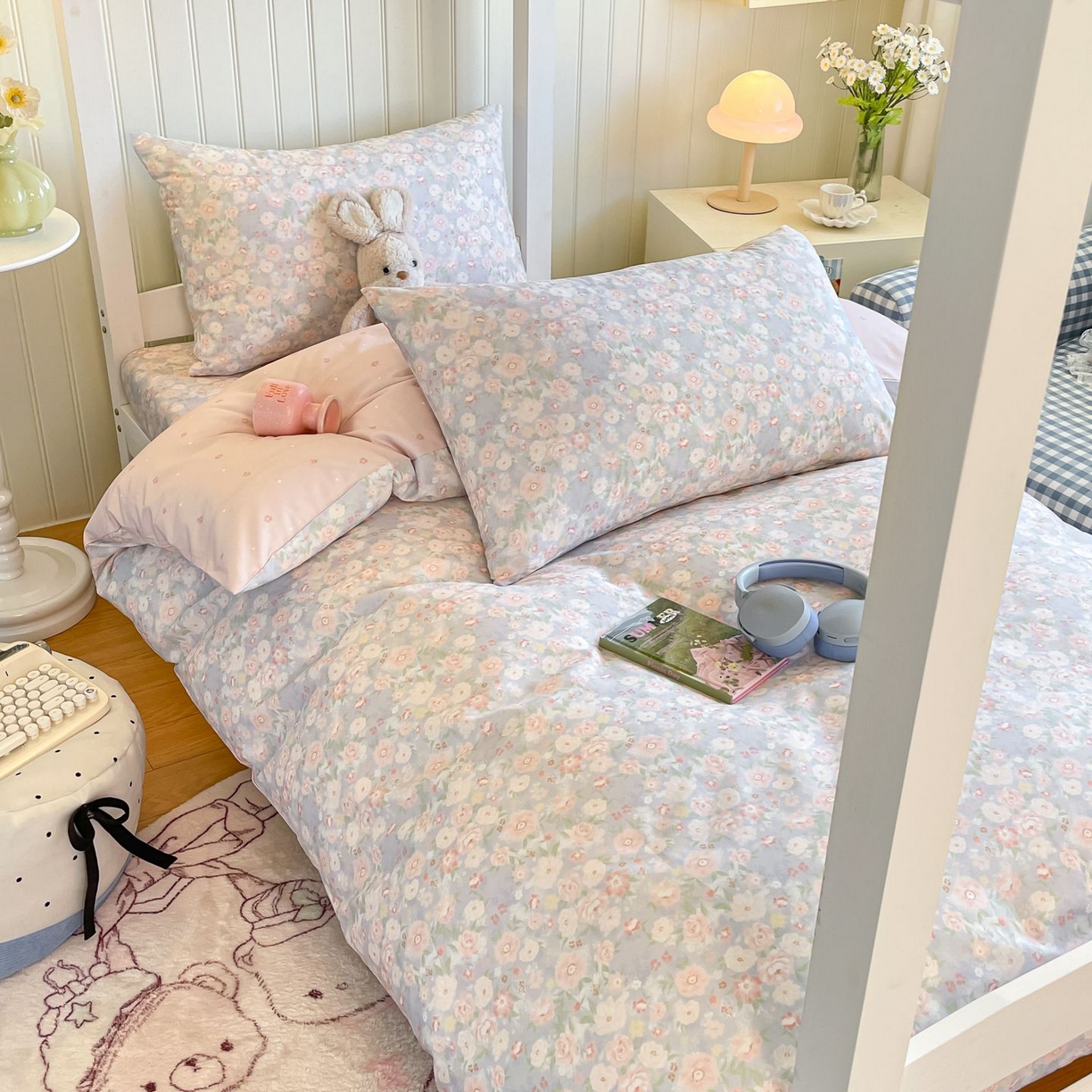 91家纺网 家纺一手货源 找家纺 寻米 2026新款春夏13070印花三件套单品系列-单床单 繁花-粉