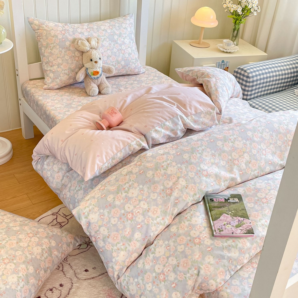 91家纺网 家纺一手货源 找家纺 寻米 2026新款春夏13070印花三件套单品系列-单床单 繁花-粉