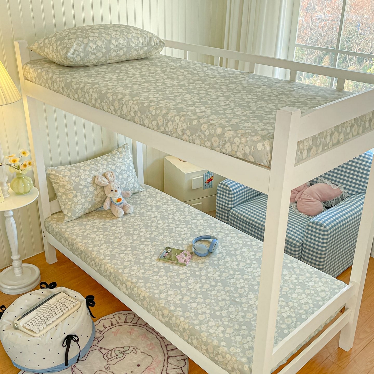 寻米 2026新款春夏13070印花三件套单品系列-单床单 繁花-绿