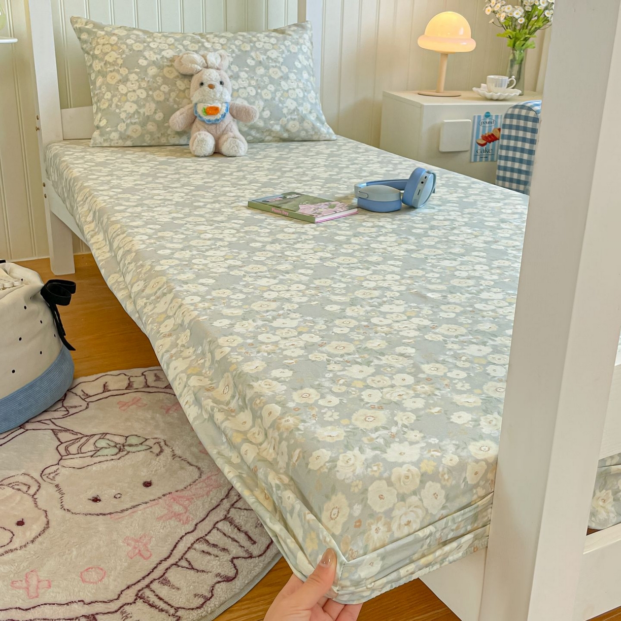 91家纺网 家纺一手货源 找家纺 寻米 2026新款春夏13070印花三件套单品系列-单床单 繁花-绿