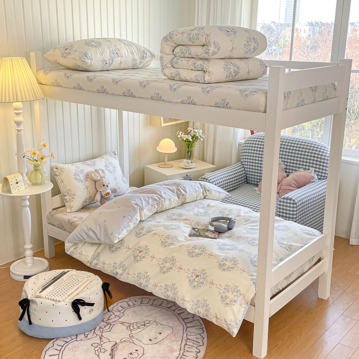 91家纺网 家纺一手货源 找家纺 寻米 2026新款春夏13070印花三件套单品系列-单床单 花园凯蒂