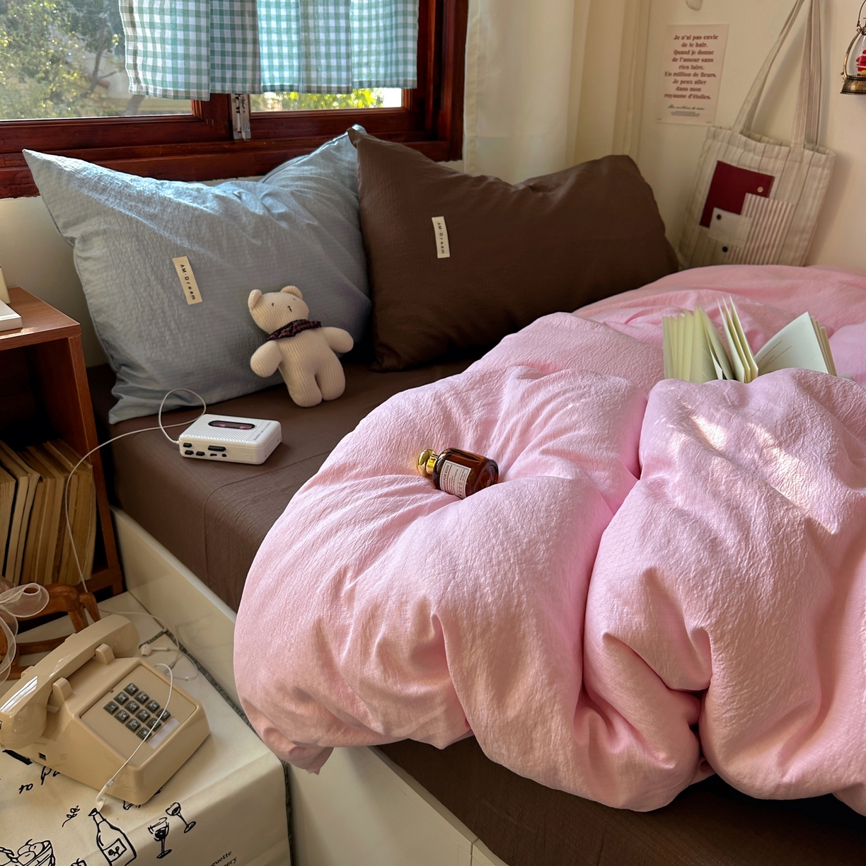 91家纺网 家纺一手货源 找家纺 （总）阿曼达 2026新款水洗全工艺印染纯色混搭风莫兰迪色系四件套