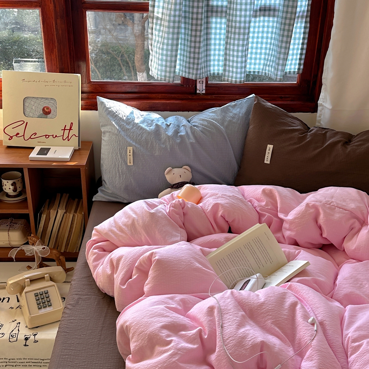 91家纺网 家纺一手货源 找家纺 （总）阿曼达 2026新款水洗全工艺印染纯色混搭风莫兰迪色系四件套