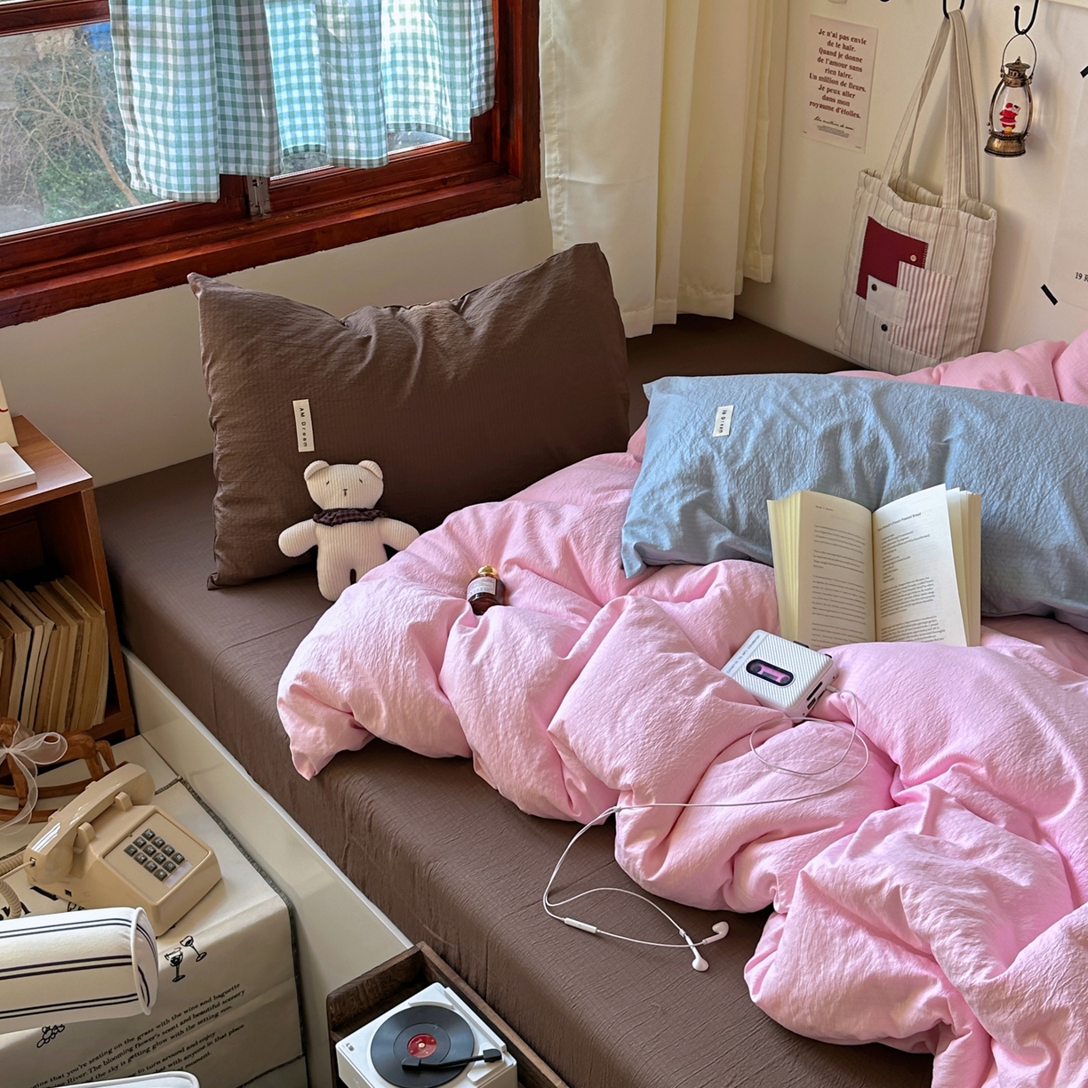 91家纺网 家纺一手货源 找家纺 （总）阿曼达 2026新款水洗全工艺印染纯色混搭风莫兰迪色系四件套