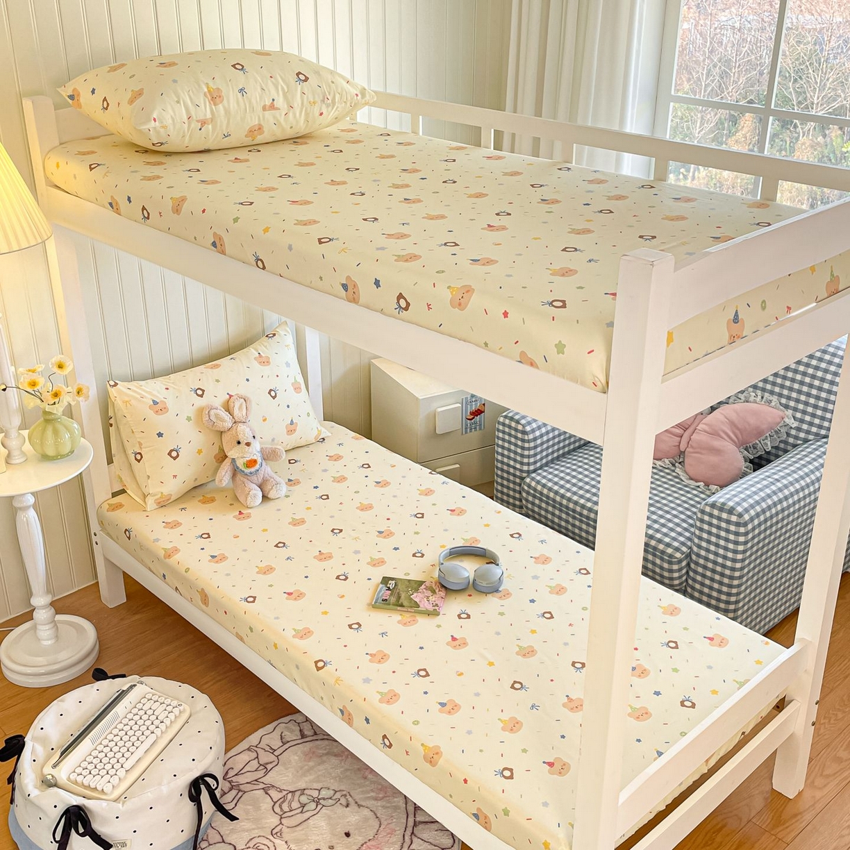 寻米 2026新款春夏13070印花三件套单品系列-单床单 黄油小熊