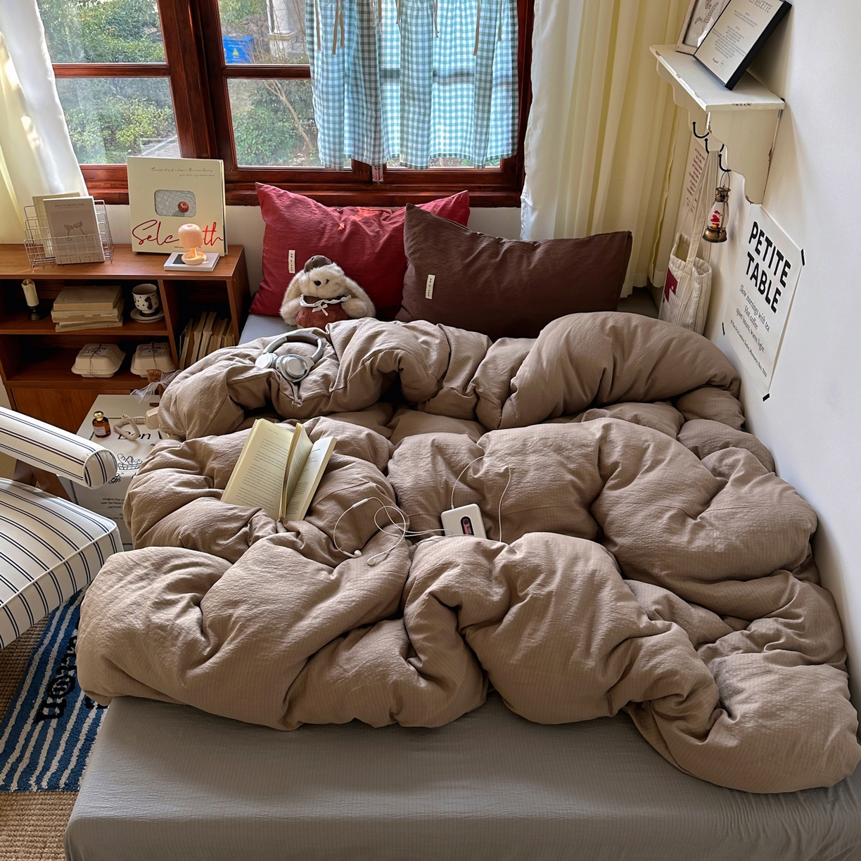 91家纺网 家纺一手货源 找家纺 （总）阿曼达 2026新款水洗全工艺印染纯色混搭风莫兰迪色系四件套