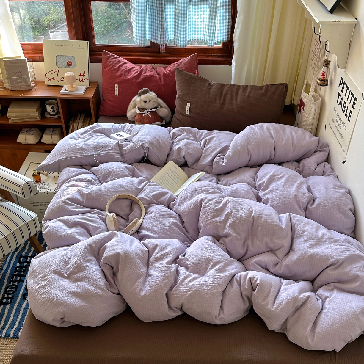 91家纺网 家纺一手货源 找家纺 （总）阿曼达 2026新款水洗全工艺印染纯色混搭风莫兰迪色系四件套