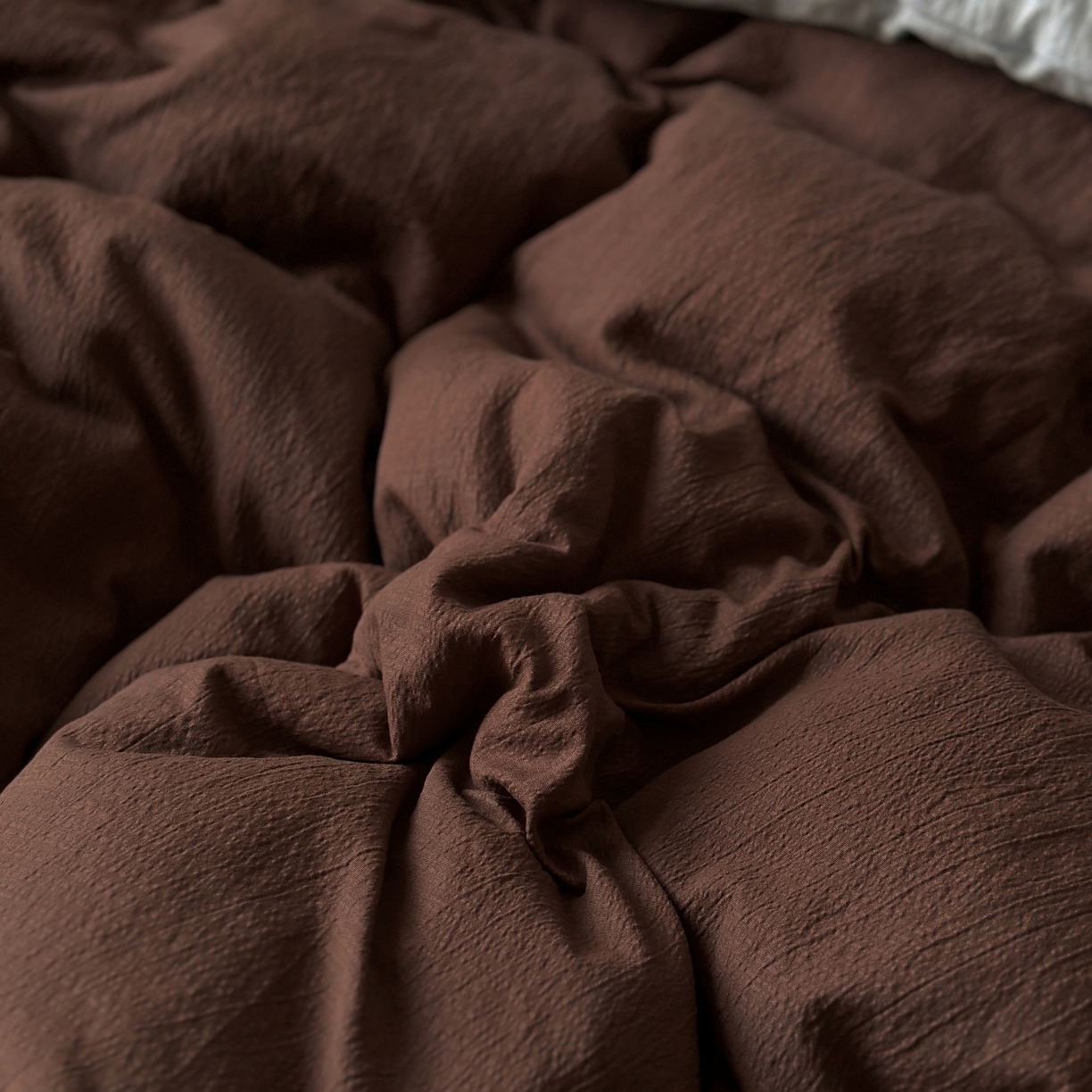 91家纺网 家纺一手货源 找家纺 阿曼达 2026新款水洗全工艺印染纯色混搭风莫兰迪色系四件套 混搭风-咖色