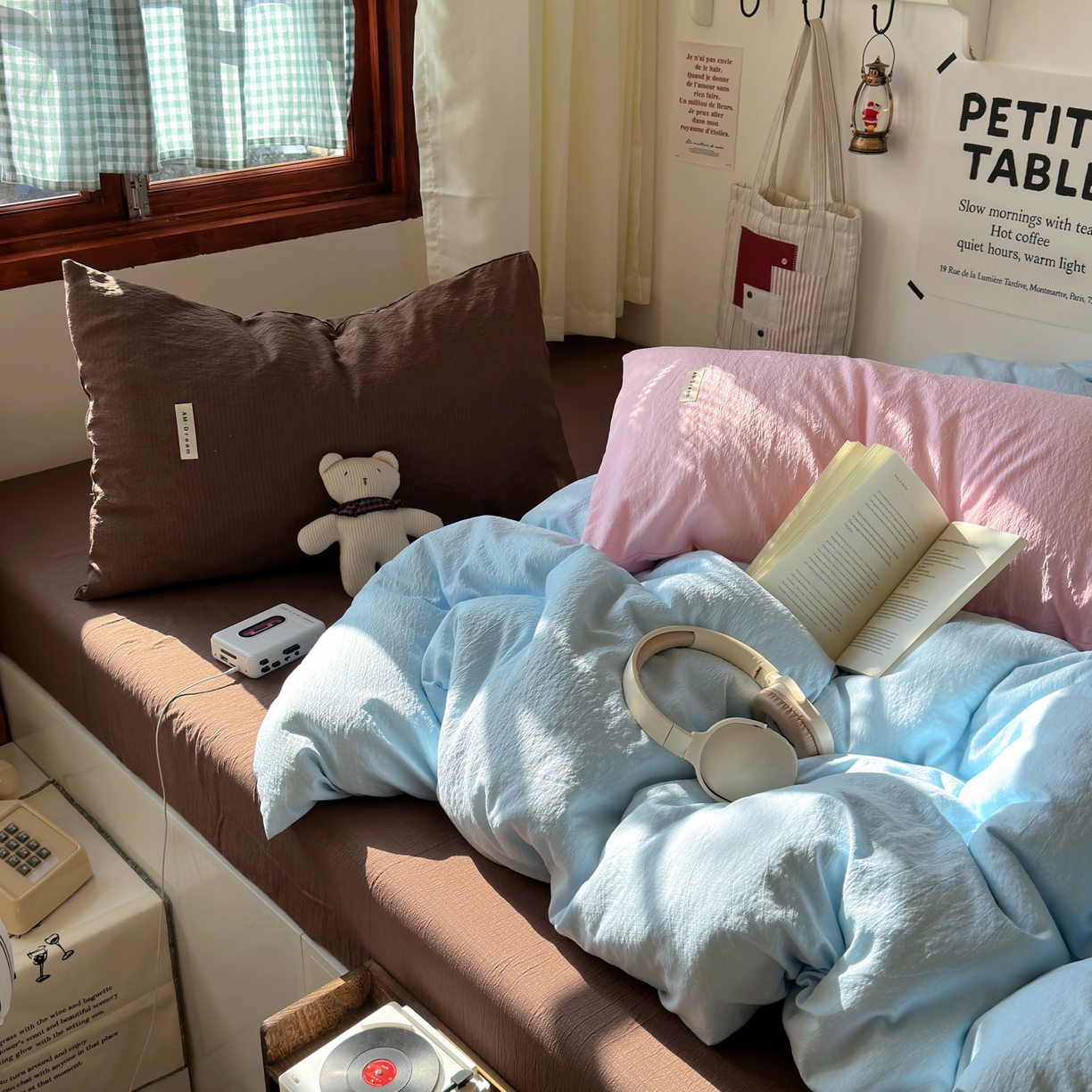 91家纺网 家纺一手货源 找家纺 阿曼达 2026新款水洗全工艺印染纯色混搭风莫兰迪色系四件套 混搭风-天蓝