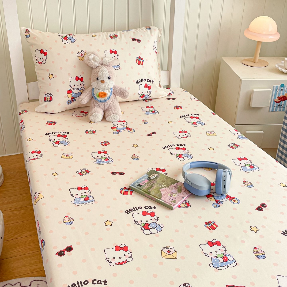 91家纺网 家纺一手货源 找家纺 寻米 2026新款春夏13070印花三件套单品系列-单床单 快乐小喵