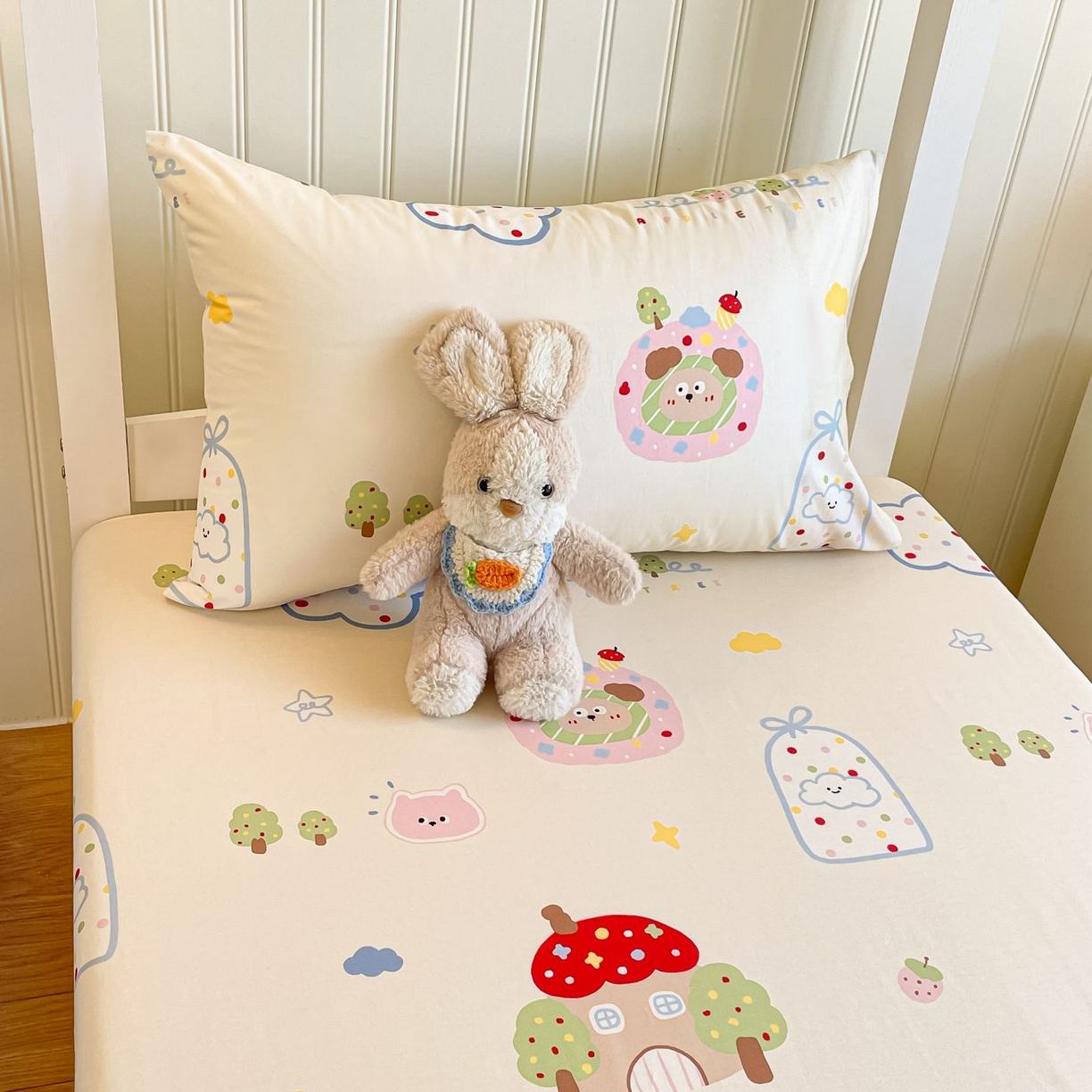 91家纺网 家纺一手货源 找家纺 寻米 2026新款春夏13070印花三件套单品系列-单床单 香草泡芙