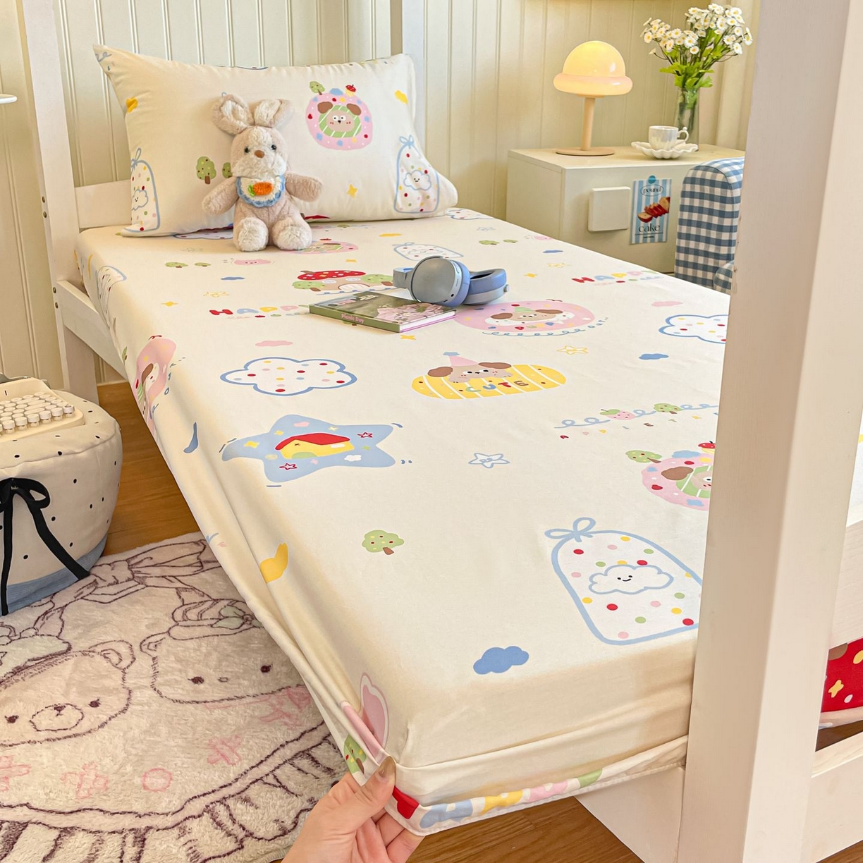 91家纺网 家纺一手货源 找家纺 寻米 2026新款春夏13070印花三件套单品系列-单床单 香草泡芙