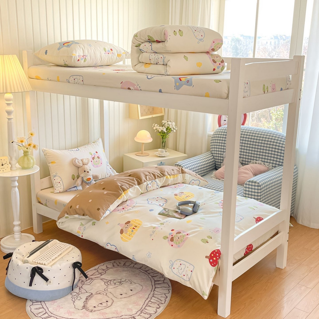 91家纺网 家纺一手货源 找家纺 寻米 2026新款春夏13070印花三件套单品系列-单床单 香草泡芙