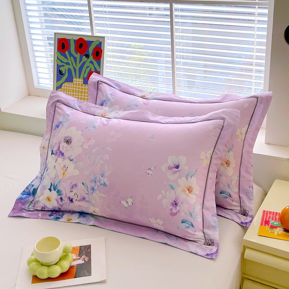 91家纺网 家纺一手货源 找家纺 （总）焱博家纺 2026新款13376全棉纯棉大版数码印花单枕套枕套单件