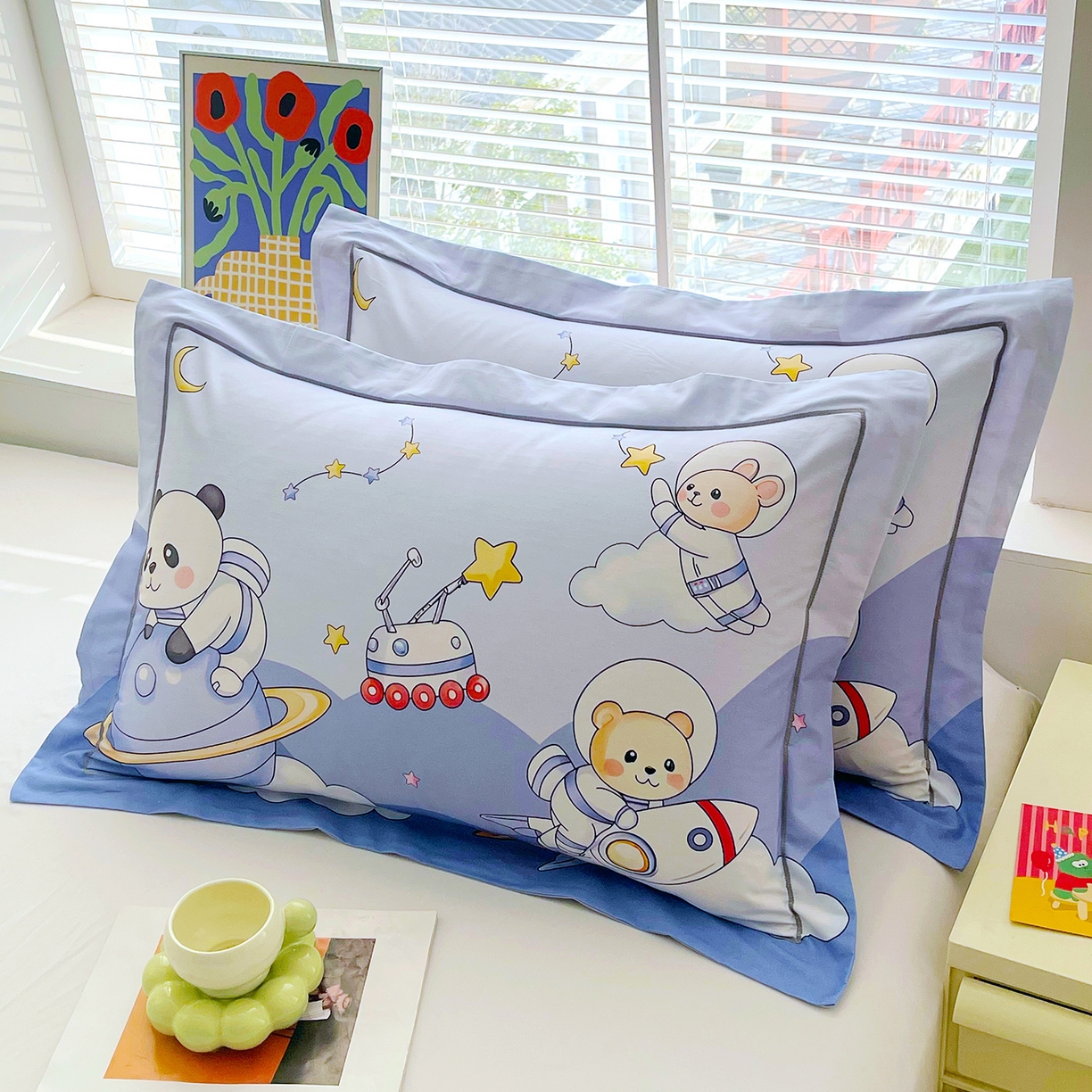 91家纺网 家纺一手货源 找家纺 （总）焱博家纺 2026新款13376全棉纯棉大版数码印花单枕套枕套单件