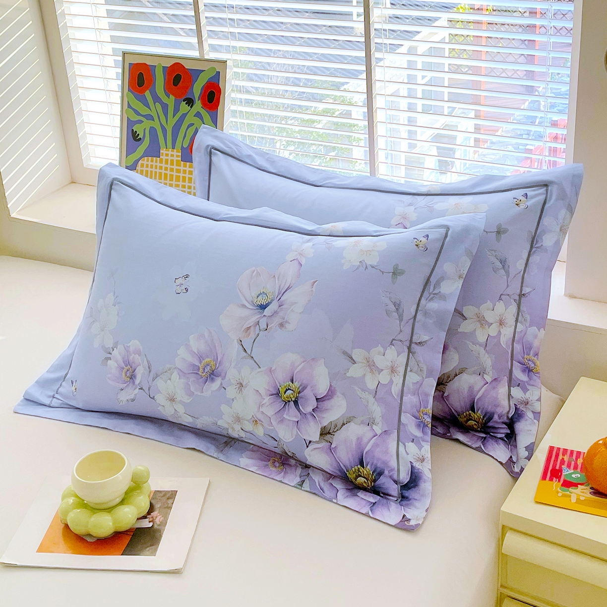 91家纺网 家纺一手货源 找家纺 （总）焱博家纺 2026新款13376全棉纯棉大版数码印花单枕套枕套单件