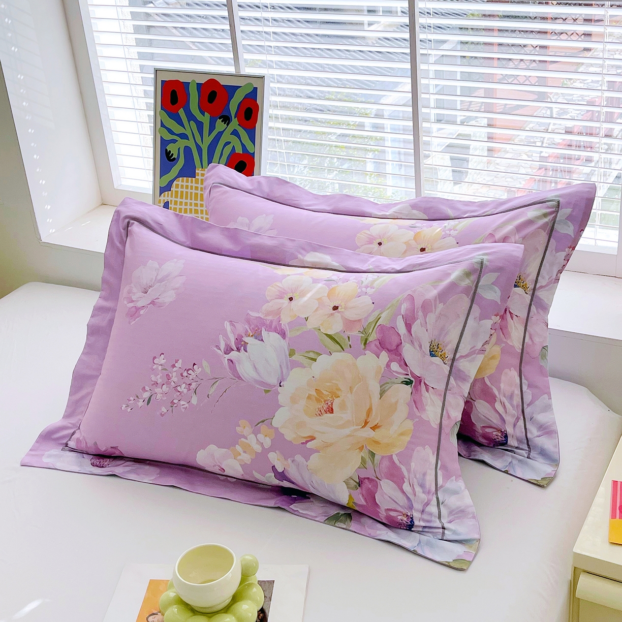 91家纺网 家纺一手货源 找家纺 （总）焱博家纺 2026新款13376全棉纯棉大版数码印花单枕套枕套单件