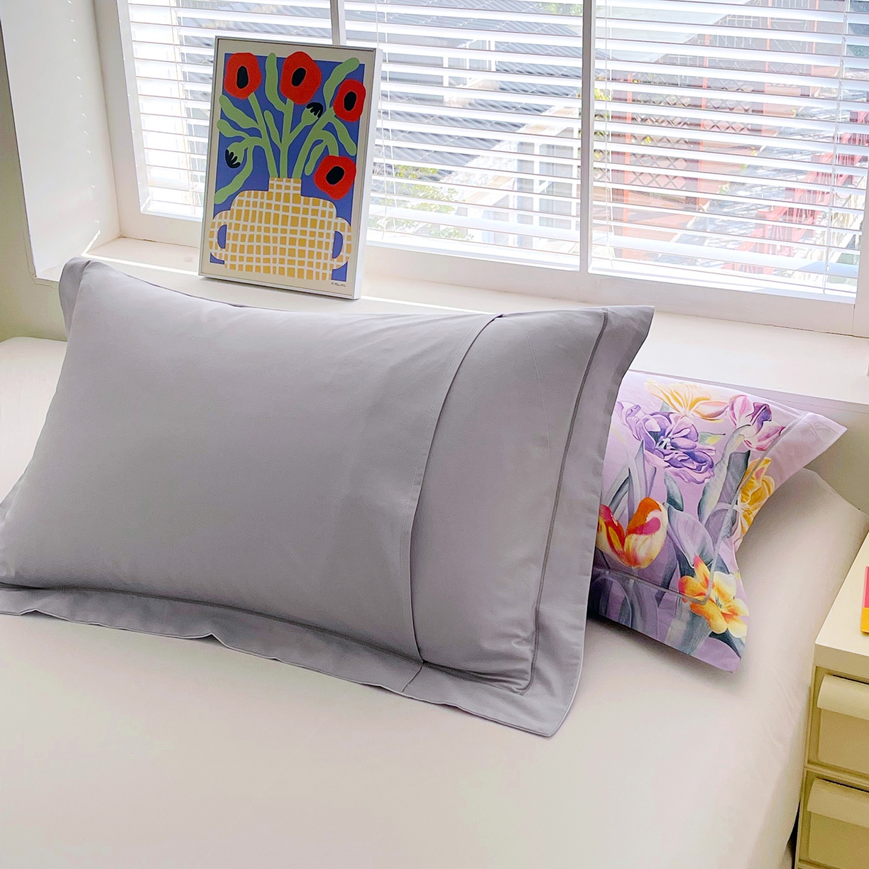 91家纺网 家纺一手货源 找家纺 焱博家纺 2026新款13376全棉纯棉大版数码印花单枕套枕套单件 琉璃花园