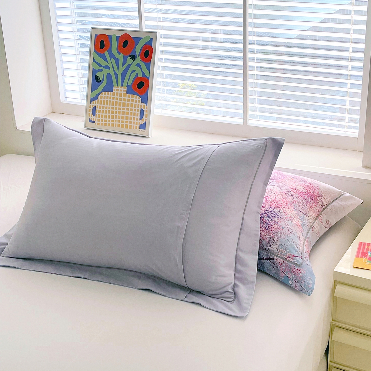 91家纺网 家纺一手货源 找家纺 焱博家纺 2026新款13376全棉纯棉大版数码印花单枕套枕套单件 四季发财