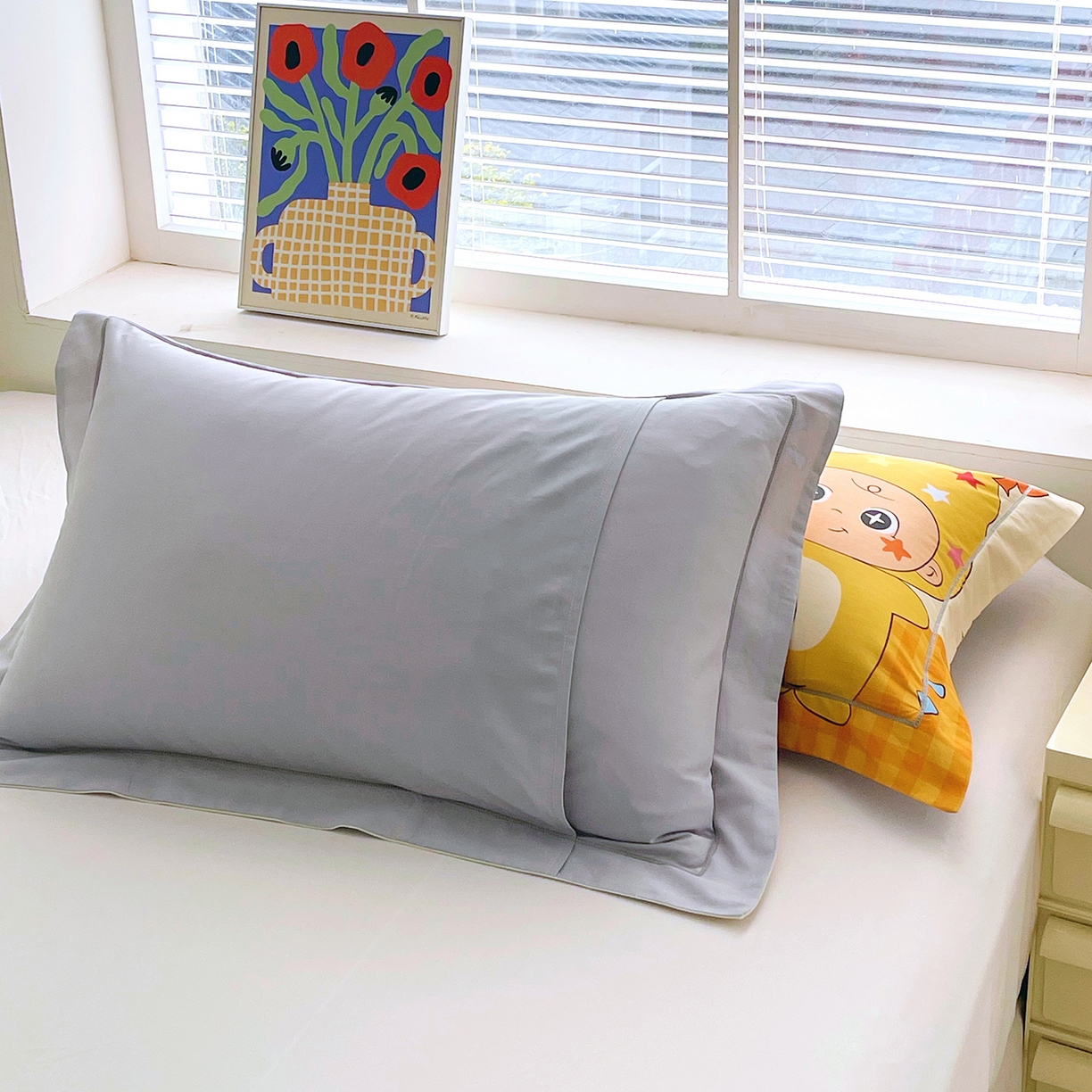 91家纺网 家纺一手货源 找家纺 焱博家纺 2026新款13376全棉纯棉大版数码印花单枕套枕套单件 星梦童话