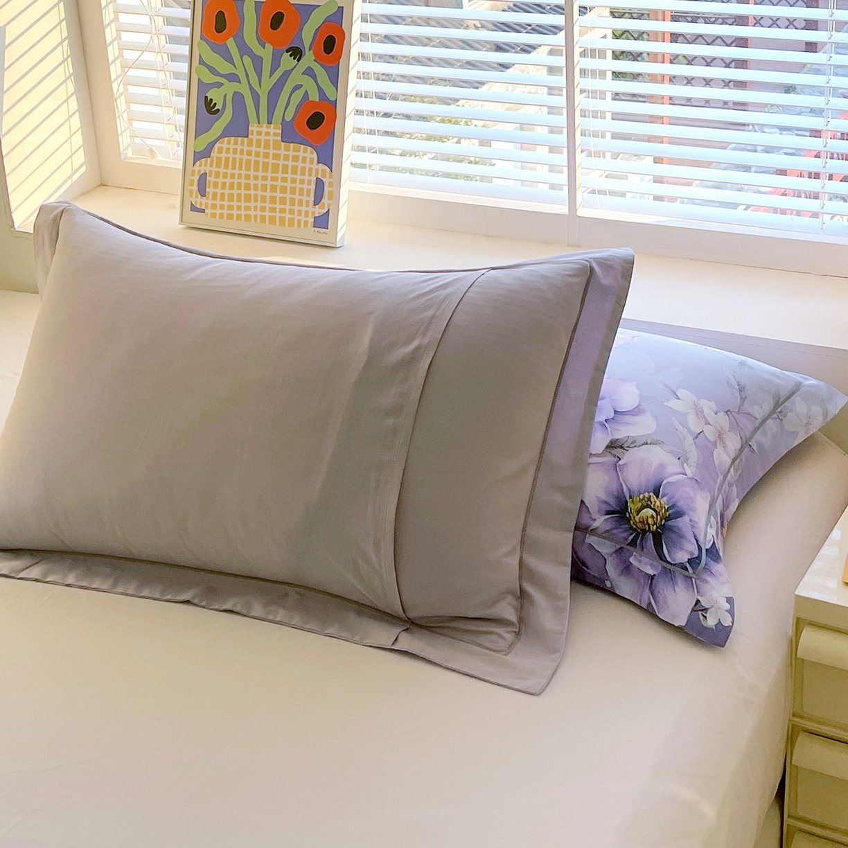 91家纺网 家纺一手货源 找家纺 焱博家纺 2026新款13376全棉纯棉大版数码印花单枕套枕套单件 花漾倾城