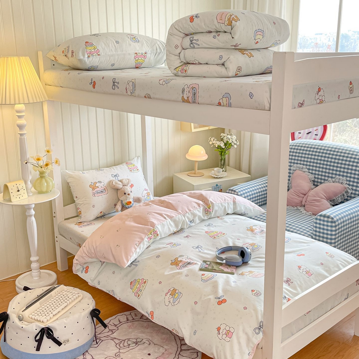 91家纺网 家纺一手货源 找家纺 寻米 2026新款春夏13070印花三件套单品系列-单床单 小熊饼干