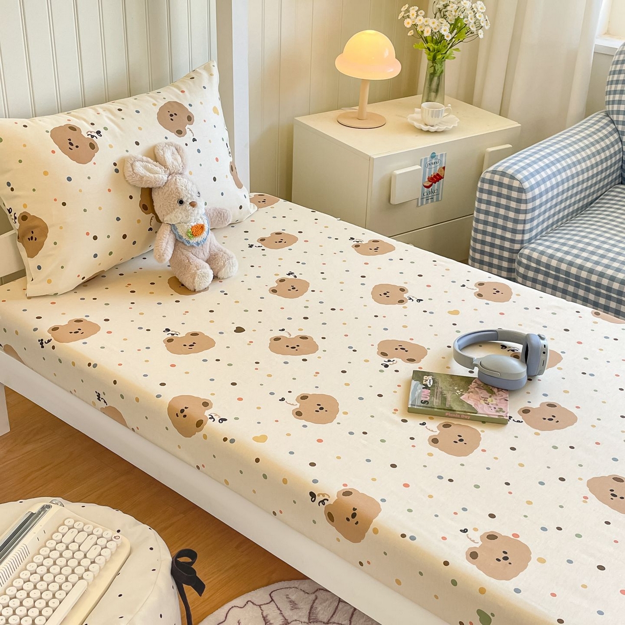 91家纺网 家纺一手货源 找家纺 寻米 2026新款春夏13070印花三件套单品系列-单床单 小熊软糖