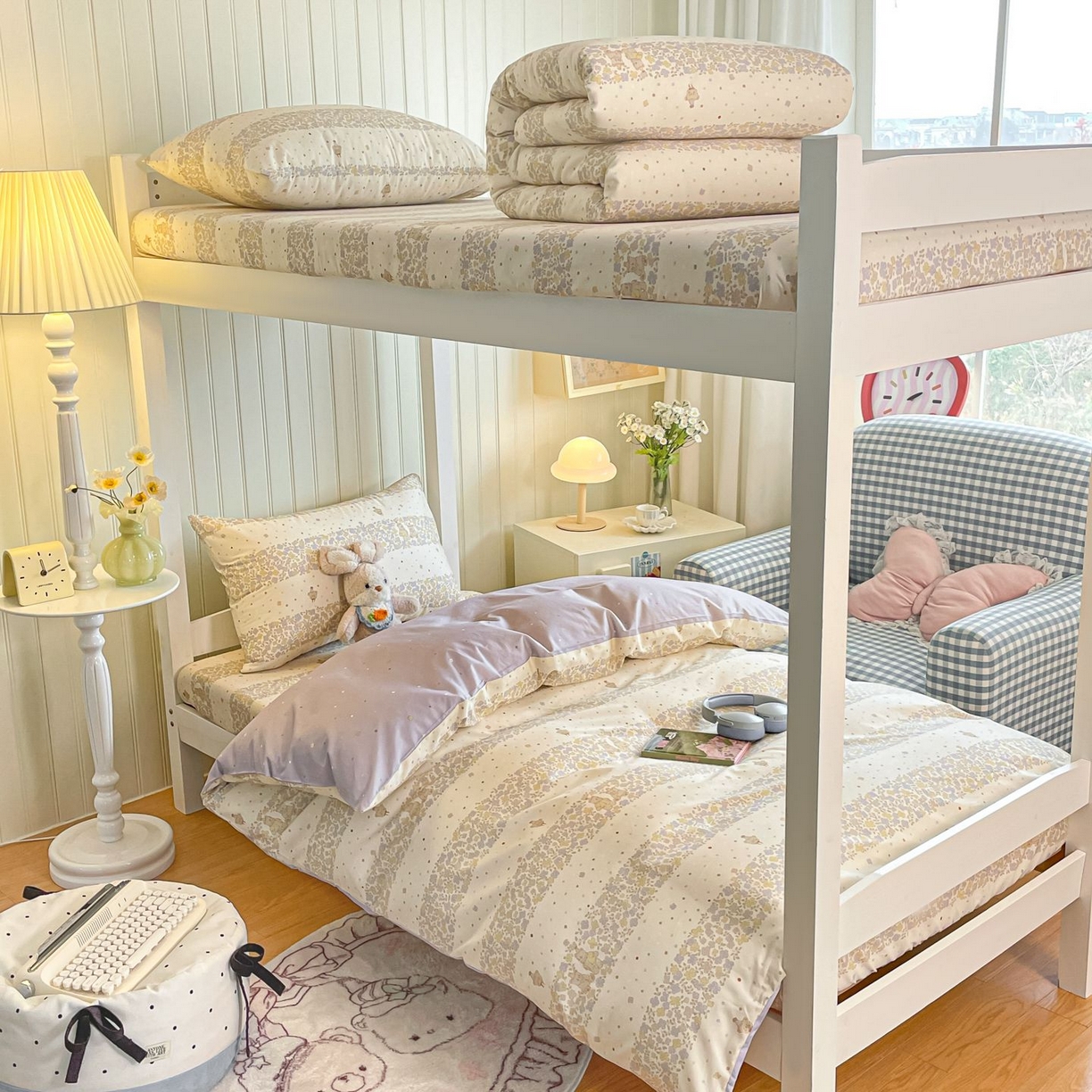 91家纺网 家纺一手货源 找家纺 寻米 2026新款春夏13070印花三件套单品系列-单床单 小熊温蒂