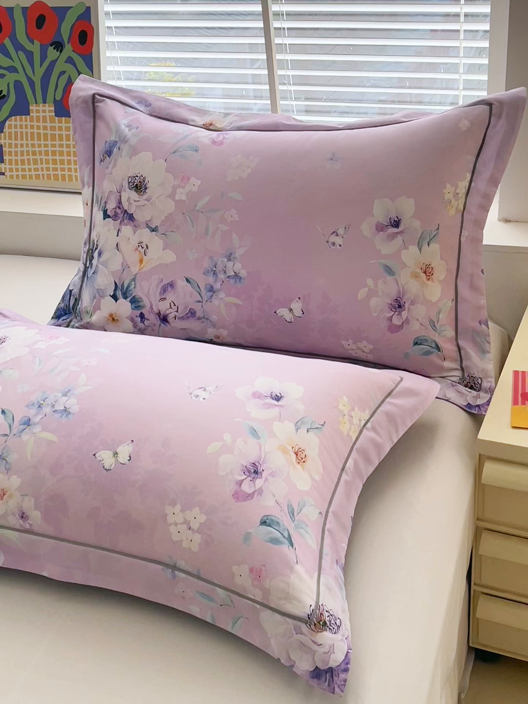 91家纺网 家纺一手货源 找家纺 焱博家纺 2026新款13376全棉纯棉大版数码印花单枕套枕套单件 花开艳丽