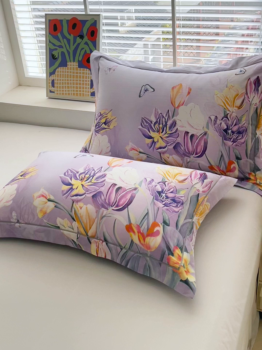 91家纺网 家纺一手货源 找家纺 焱博家纺 2026新款13376全棉纯棉大版数码印花单枕套枕套单件 琉璃花园